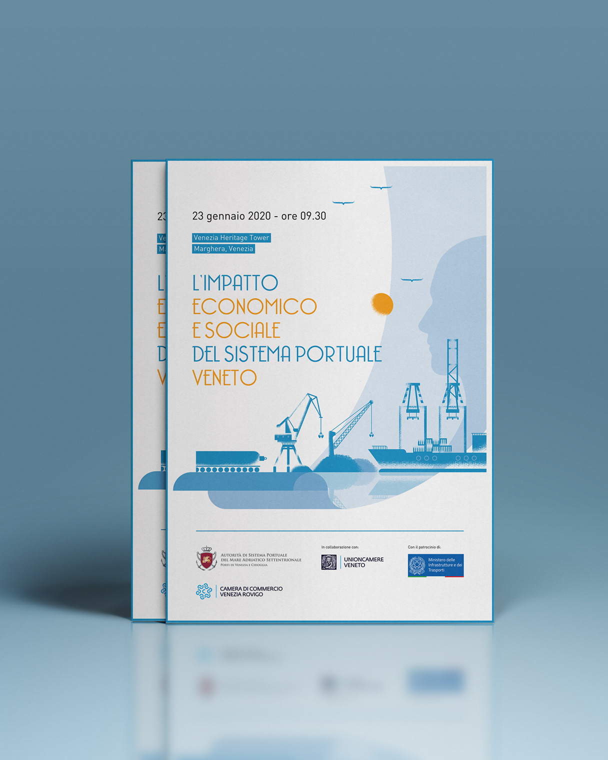 Progettazione grafica cartellina Sistema Portuale Veneto | Kora Comunicazione