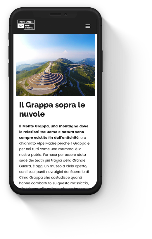 Strategia di marketing territoriale sito mobile Il Grappa | Kora Comunicazione